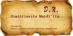 Dimitrievits Natália névjegykártya
